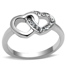 Interlocked Double Heart Ring