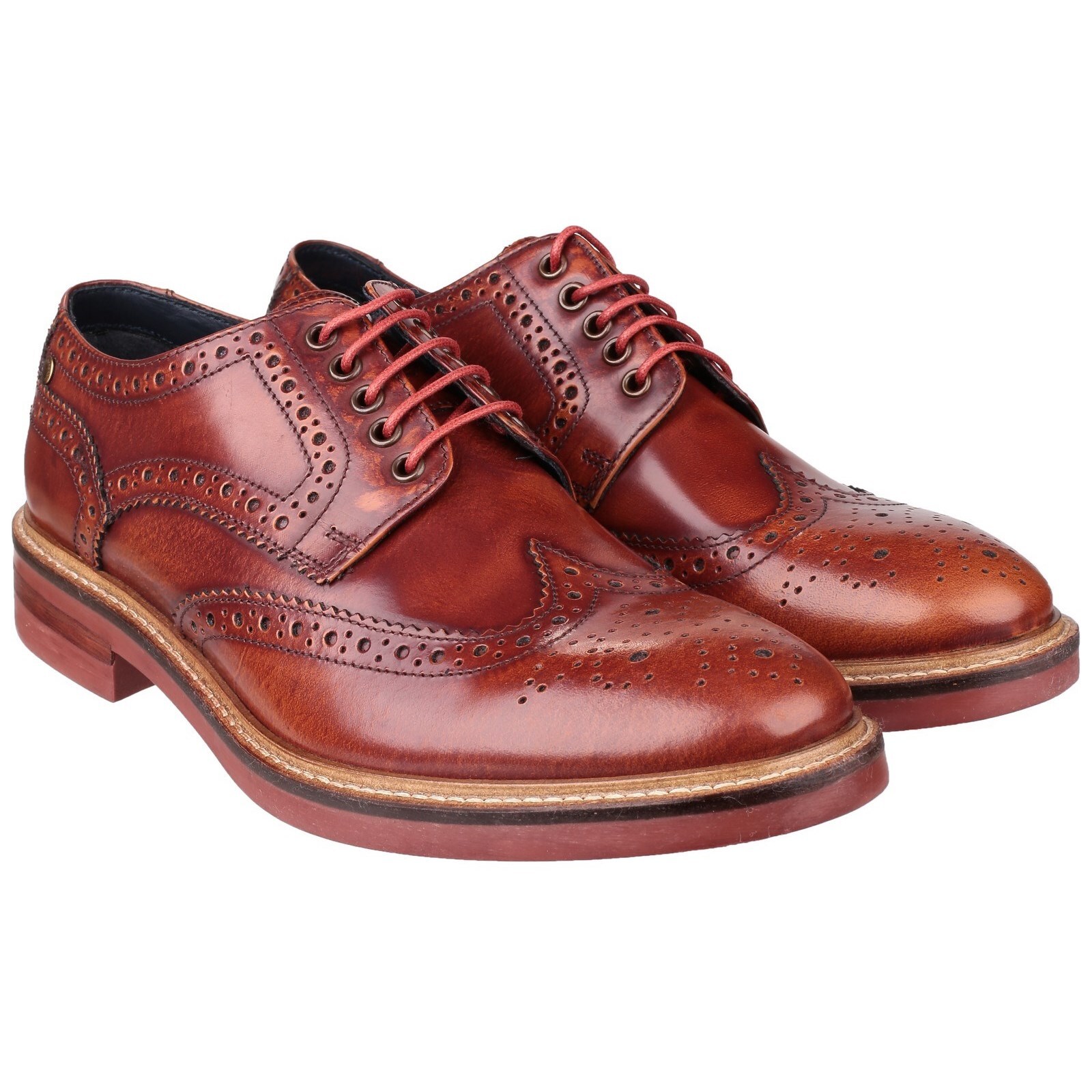 Hibase Shoes Mens Base London Shoes Woburn Hi-Shine Formal Leather Smart Brogue Lace ...
