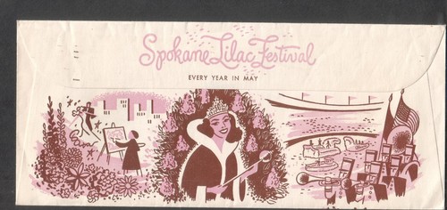 1956 ad cover & letter Spokane Lilac Festival to Queen candidate Miss K Johnson - Picture 2 of 3