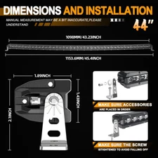 Slim Curved 20 26 32 38 44 50 LED Light Bar Single Row Off Road Driving ATV SUV