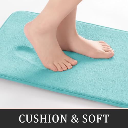 Bathroom Rug Sets 2 Piece, Memory Foam Bath Mat, Non Slip Super 2 Pieces Teal - Bild 2 von 6