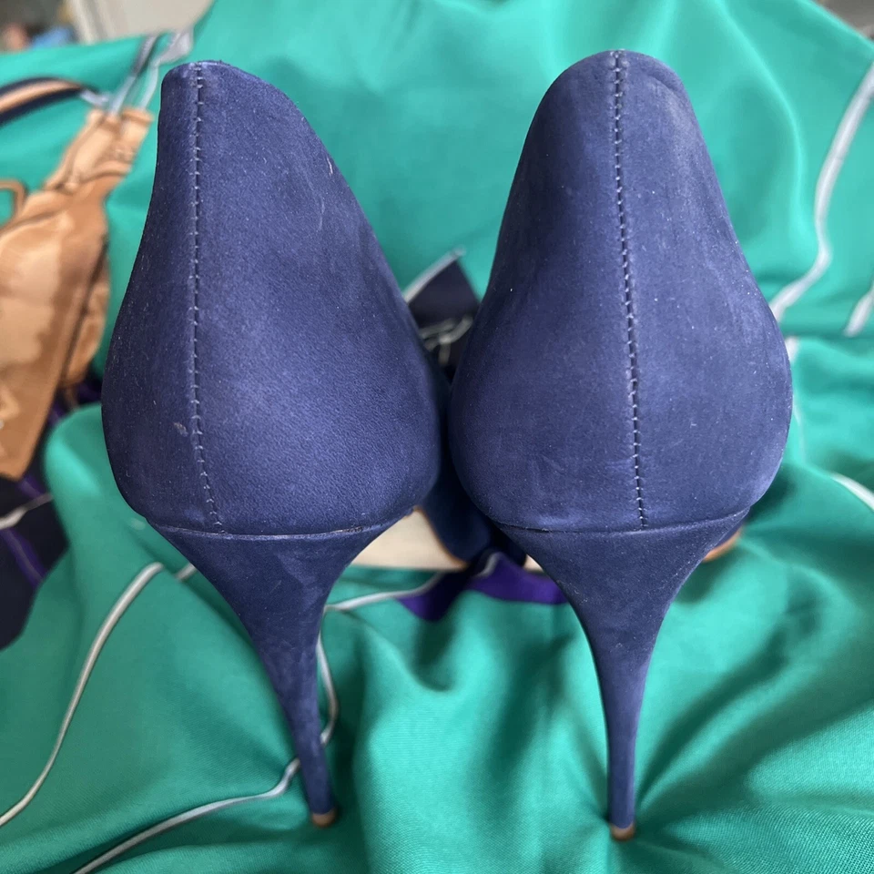 Zapatos de tacón alto de gamuza azul Aldo para mujer talla 11 hechos en Brasil Foto 4 de 4