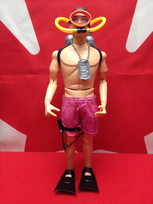 1964 GI JOE - Custom Diver's Distress Figure Raft Spear Jewels