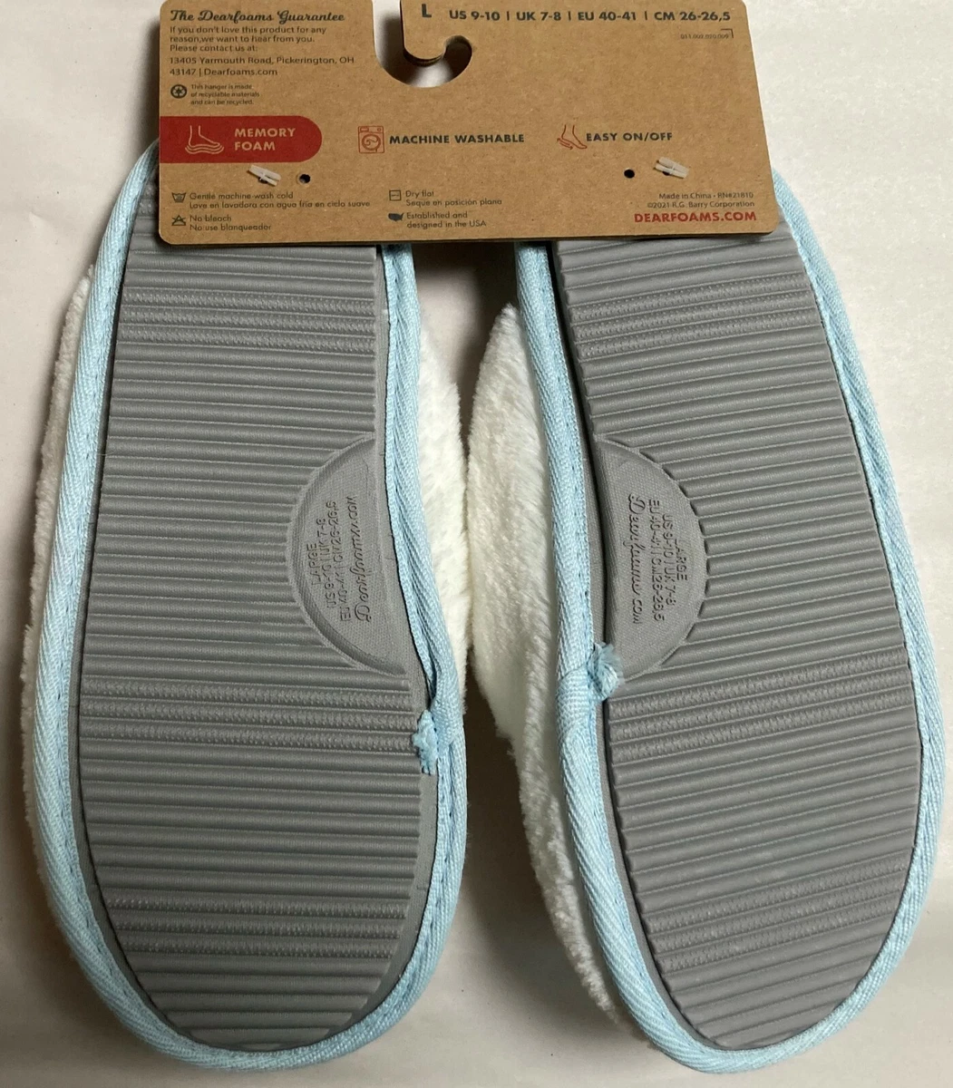 NEW DEARFOAMS MEMORY FOAM WHITE BRIDE TO BE SLIPPERS SIZE L 9 10