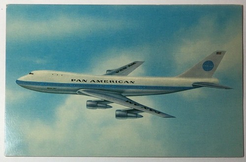 NOS Pan Am 747 Postcard Clipper Boeing Jet Plane Unposted Unused 1960s - Picture 2 of 3