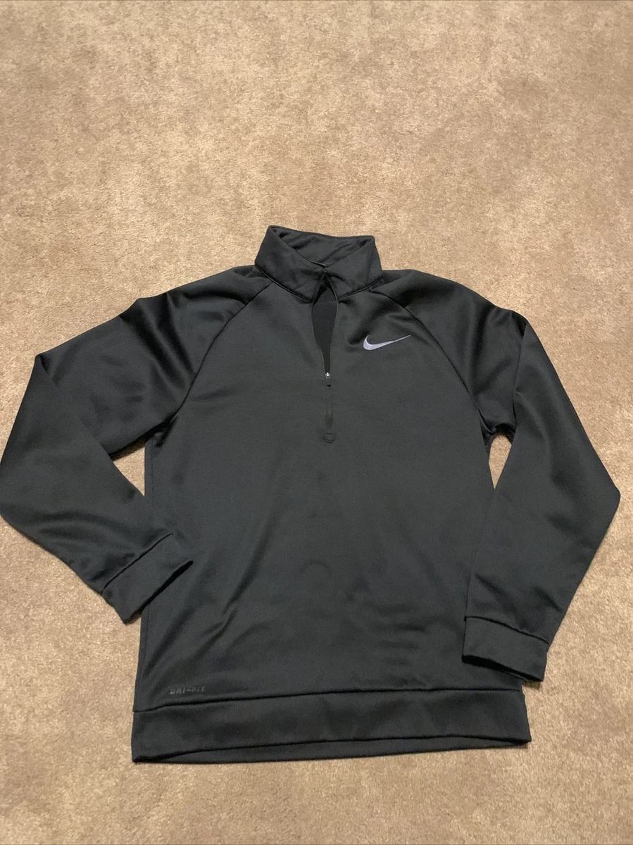 Portico Gooey lunken Men Nike Black pullover 1/4 zip fleece lined small athletic Dri Fit Long  Sleeve | eBay