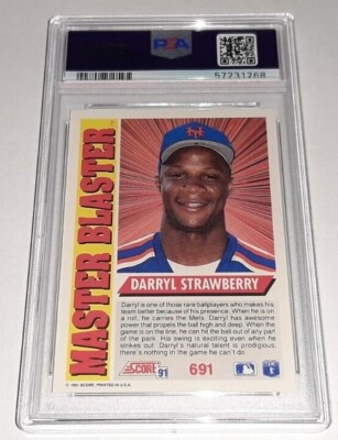 1991 Score #691 Darryl Strawberry Master Blaster Card Graded PSA 8
