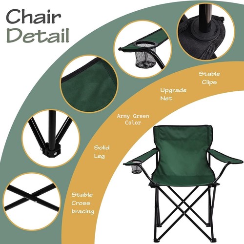 Sillas de Camping Plegables Ligeras Exterior Patio Jardín Playa Silla Asiento de Pesca - Imagen 3 de 18