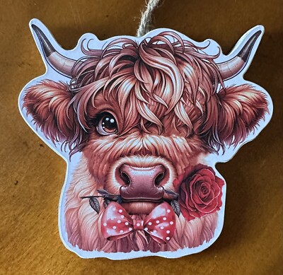 Hobby Lobby Highland Cow Rose in Mouth Wall Decor 2025