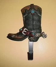 #1 - Western Cowboy Boot Hook - Wall Coat, Towel Hanger with spurs