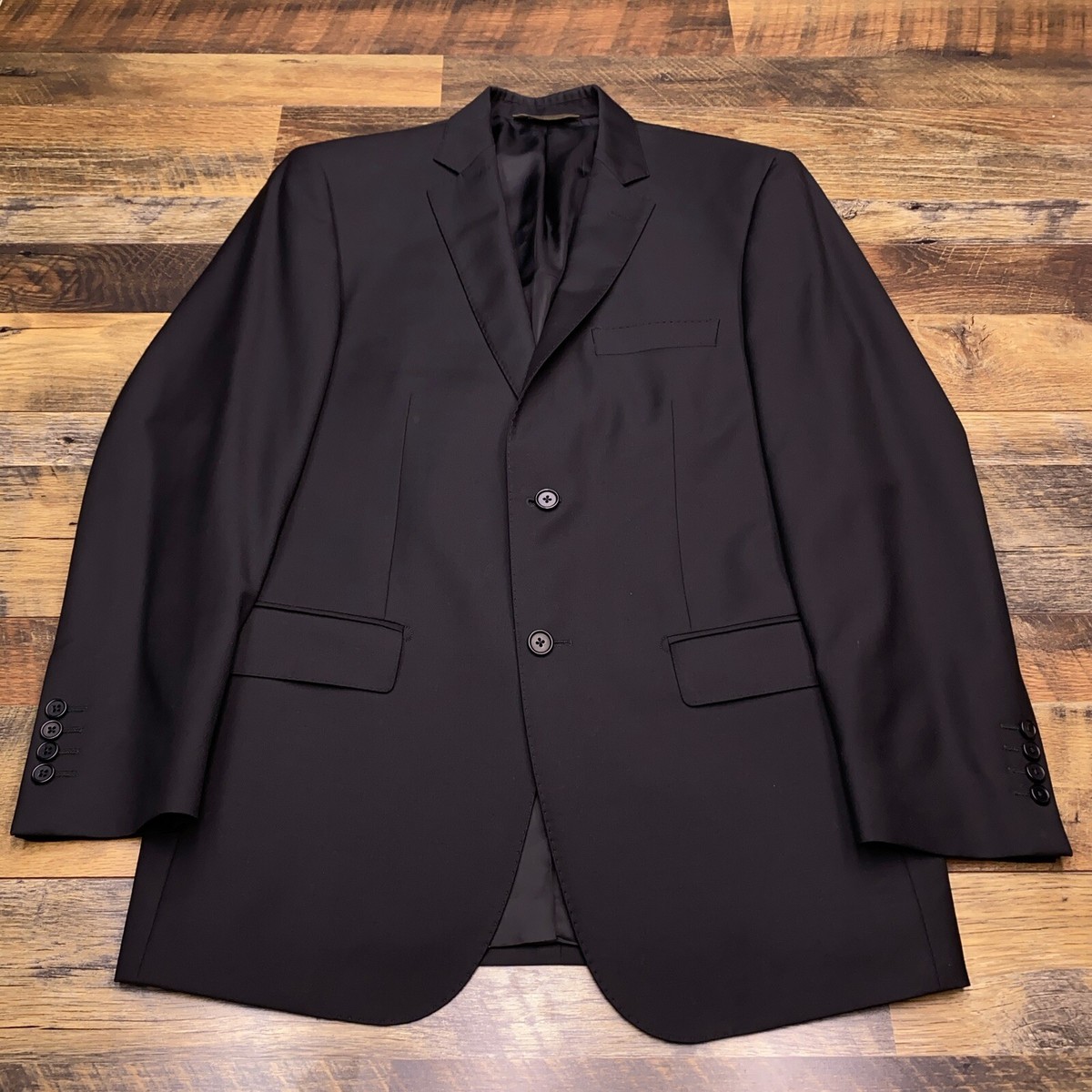 Pronto Uomo Signature Blazer 40R Black Wool Italy Suit Jacket