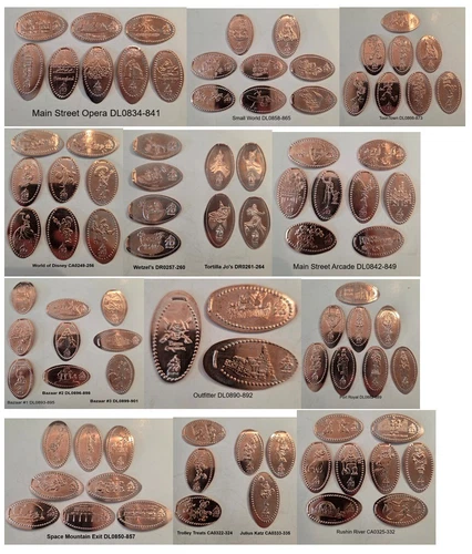 Disney Disneyland 70th Anniversary Elongated Pressed Penny of set 93 Pennies