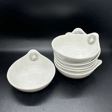 Set of 6 White Sauce Dishes Porcelain 3.5” Tasting Tidbit Sides For Graze Board