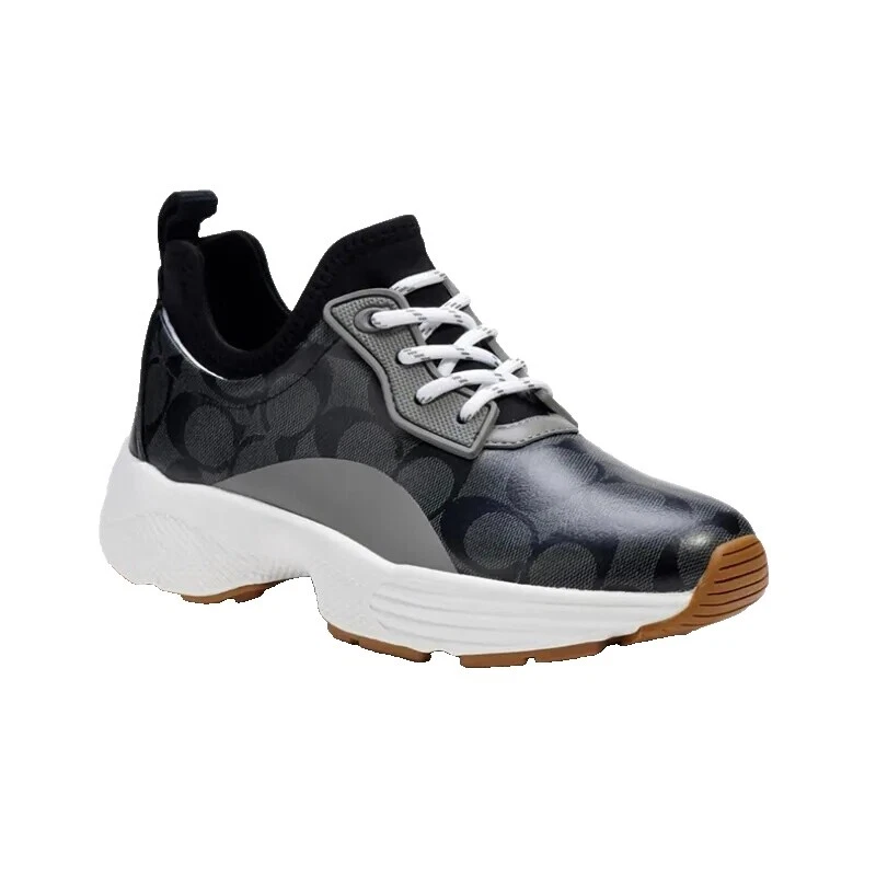 Cabedal de couro Coach Preto Sapatos Confortáveis para mulheres