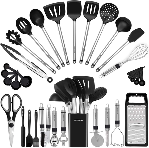 Kitchen Utensil Set-Silicone Cooking Utensils-33 Kitchen Gadgets & Spoons for No - Picture 12 of 12