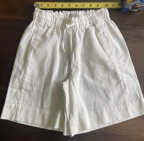 il gufo girls Linen Blend Bermuda Walking Shorts White Milk 10 - Picture 7 of 9