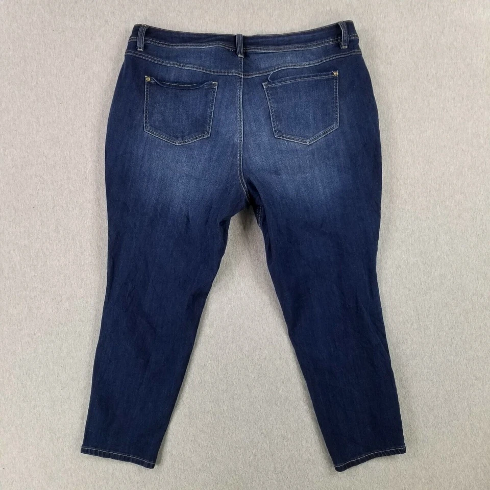 Pantalones de mezclilla para mujer Catherine's talla 18W Plus ajustados al tobillo suaves elásticos Foto 3 de 4