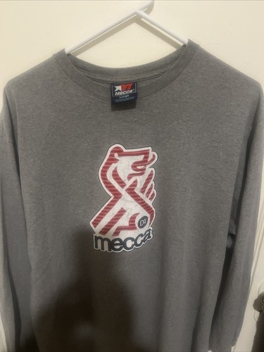 Maglione girocollo maglione manica lunga grigio vintage Mecca grande