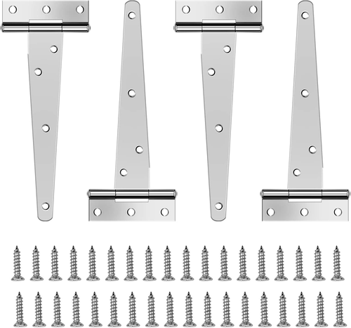 4 Pack T-Hinge, 6 Inch Heavy Duty Door Hinges, Folding Garden Gate, 150mm - Picture 12 of 12
