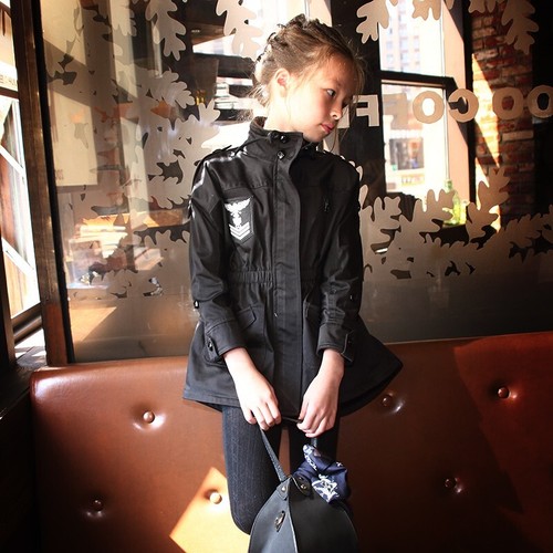 Girl's Dark Green Trench Coat – Vintage Cotton Rain Jacket 3-5 Years, High Quali - Picture 10 of 21