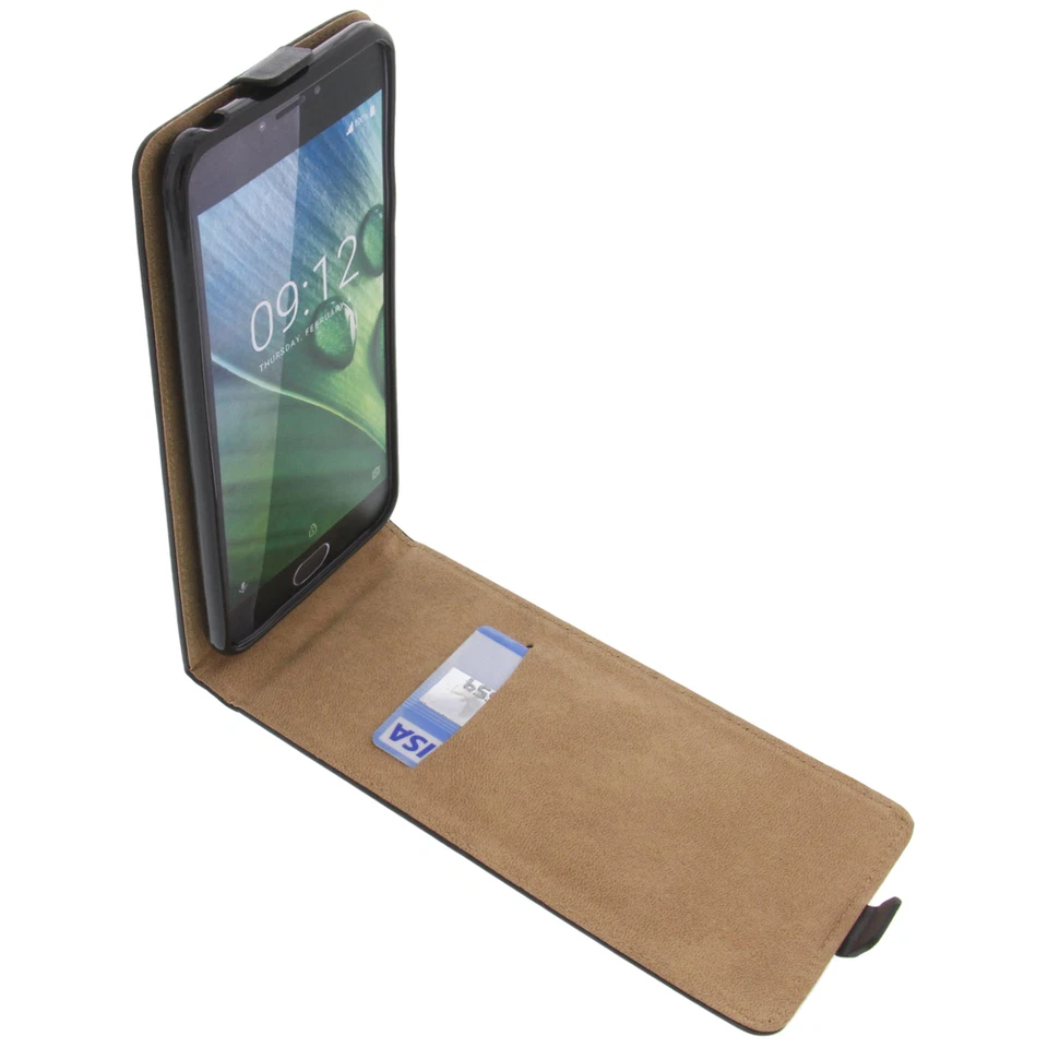 Custodia per Acer Liquid Z6 Plus Custodia Cellulare Modello Flip Nero - Immagine 3 di 4