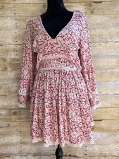 NWT FREE PEOPLE Tunic Dress Size S Small Floral Raspberry Boho Festival Women’s