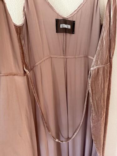 NWT Reformation Anoush Velvet Silk Wrap Midi Maxi Dress Pink Blush Holiday New S - Picture 16 of 19