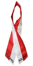 Poland Polish Polska Country Lightweight Flag Printed Knitted Style Scarf 8"x60"