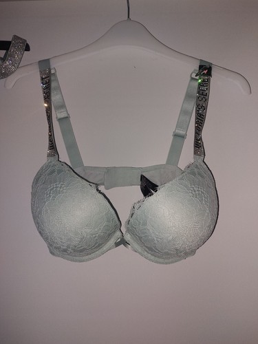 NEW Victoria Secret Mint BOMBSHELL BOOST Sexy LACE Bra & Knicker SET Size 34D L - Picture 10 of 14
