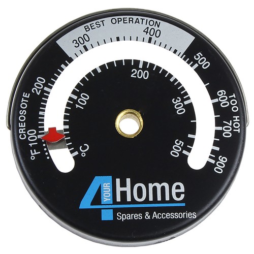 Stove Pipe Magnetic Thermometer Wood Log Burning Fire Flue Heater Temp Gauge