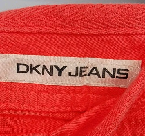DKNY Jeans Women's Size 8 Coral Bermuda Shorts Cotton Blend Button Front - Picture 6 of 9