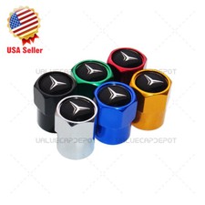 Hex Mercedes-Benz Emblem Car Wheels Tire Air Valve Caps Stem Dust Cover Sport