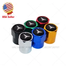 Hex Mercedes-Benz Emblem Car Wheels Tire Air Valve Caps Stem Dust Cover Sport
