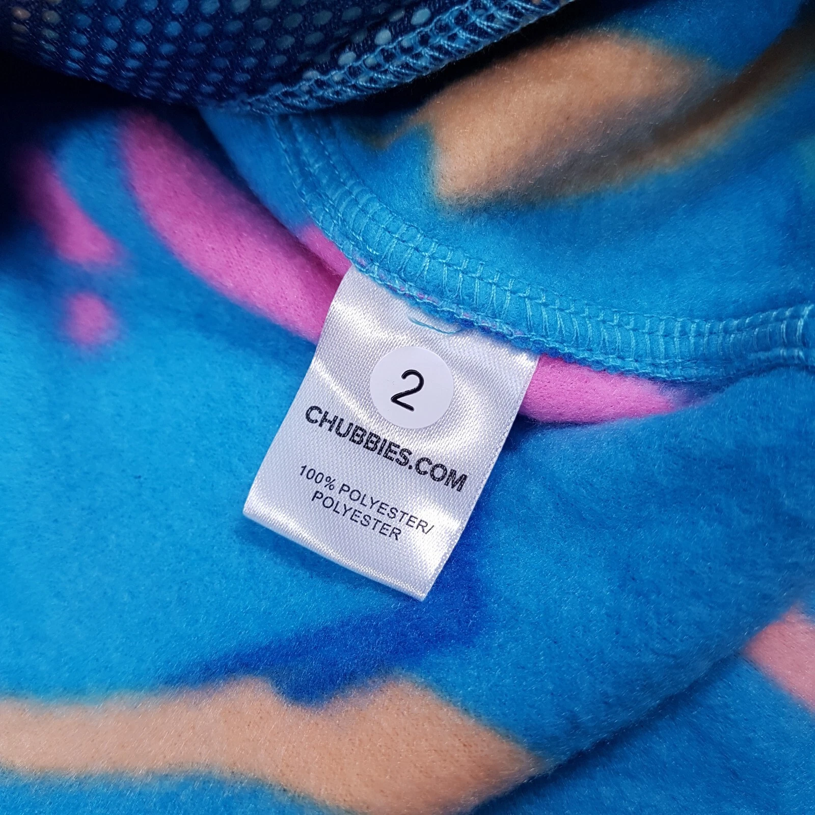 CHUBBIES The Apres Party 1/4 Zip Fleece Sweater Jacket Mens Size 2XL Blue Pink image 6