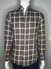 Brunello Cucinelli Button Up Flannel Shirt - Men  s Size Small - Plaid Collared