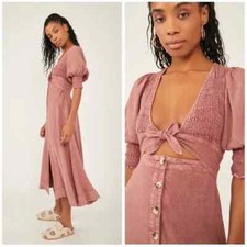 Free People String Of Hearts Maxi Dress XS 2 Women's Casual Buttondown NWD 46818