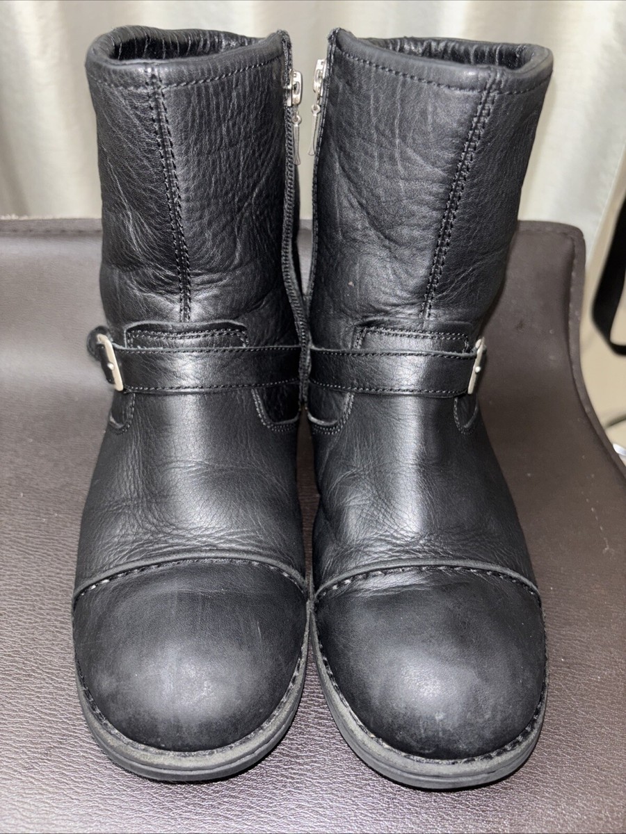 EUC Discontinued UGG Rockville 2 Black Pebble Leather Moto Bike Combat Boot SZ 8 Ugg Rockville II Boots - Mens Size 10 | Mercari main image 4