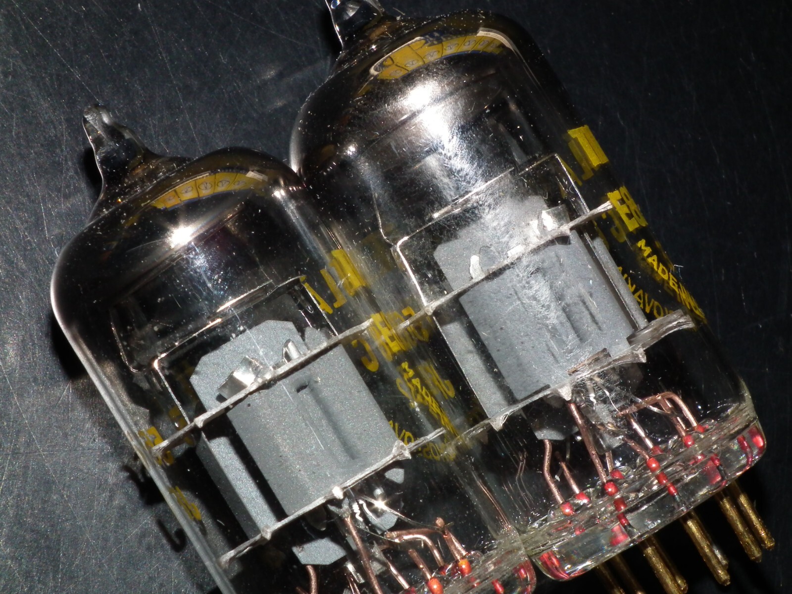 E88CC Tesla 6922 Czechoslovakia NOS NIB Platinum matched pair Gold Pins