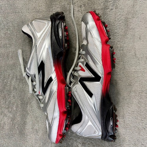 New Balance Sneakers Mens 10.5 Spike Shoes Golf NBG2003 Silver Black Red Outdoor - 第 3/11 張圖片