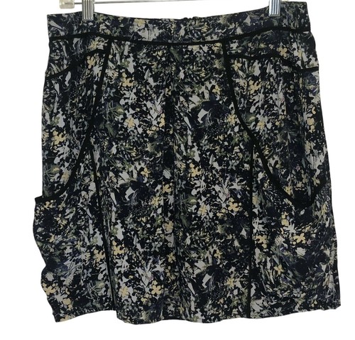 Lilu Women’s 100% Silk Floral Print Lined Skirt Size Large