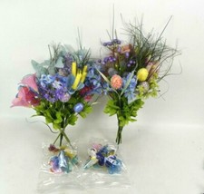 Plastic Artificial Flowers Butterflies Arrangment Floral Easter Eggs Home Decor