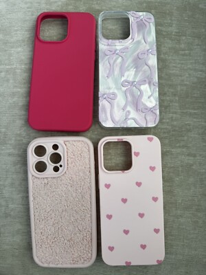 iPhone 15 Pro Max Case. Set Of 4. Cute Pink!