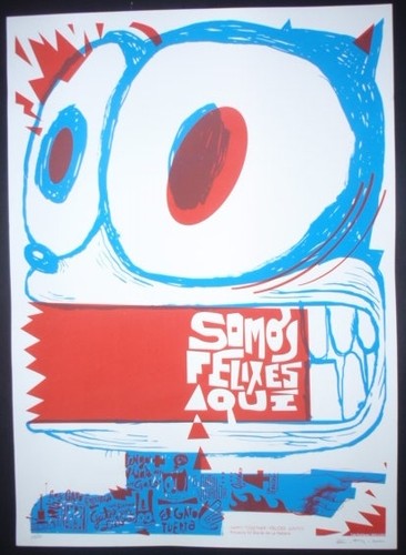 Félix el gato / Serigrafía Cubana Póster Saludos EE. UU. y Cuba COMICS + ARTE Dibujos Animados - Imagen 1 de 5