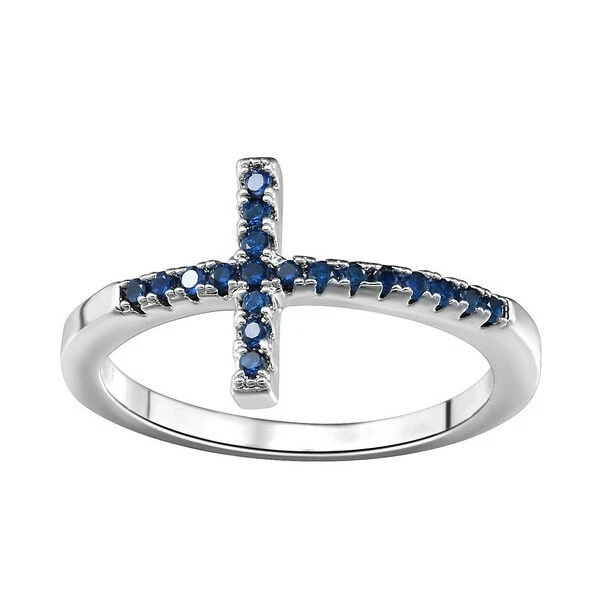 Hermosa Plata 925 con Zafiro Azul Talla 6 Foto 2 de 3