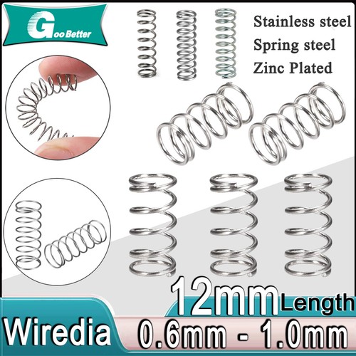 Druckfeder verschiedene Größen 4 - 10 mm Durchmesser & 12 mm Länge Druck klein