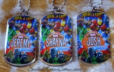 Super hero personalized metal dog tag necklace
