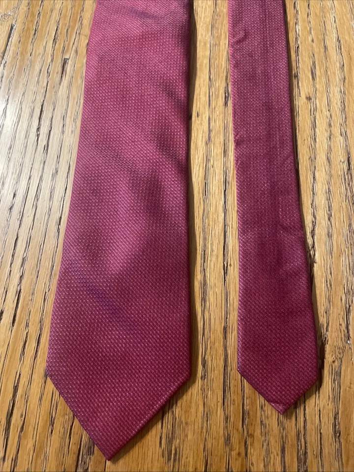 Corbata geométrica para hombre usada en excelente estado CK Calvin Klein tejida gruesa mezcla de seda Foto 4 de 4