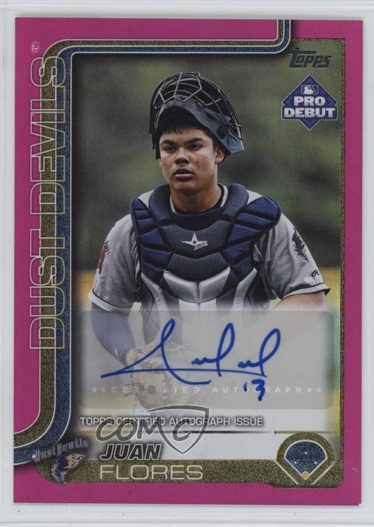 2025 Topps Pro Debut Fuchsia Foil Auto 83/199 Juan Flores #PD-58 Auto 4z8