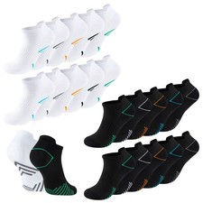Mens 10 Pack Trainer Liner Socks Sports Gym Running Cushioned Socks Size 6-11