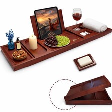 Bathtub Tray Bath Tray for Tub Expandable Bath tub Tray, Bathtub Caddy, A...